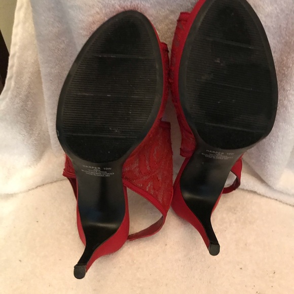 Harper Red Mesh Sling Back Red Heels size 10W - Picture 4 of 7